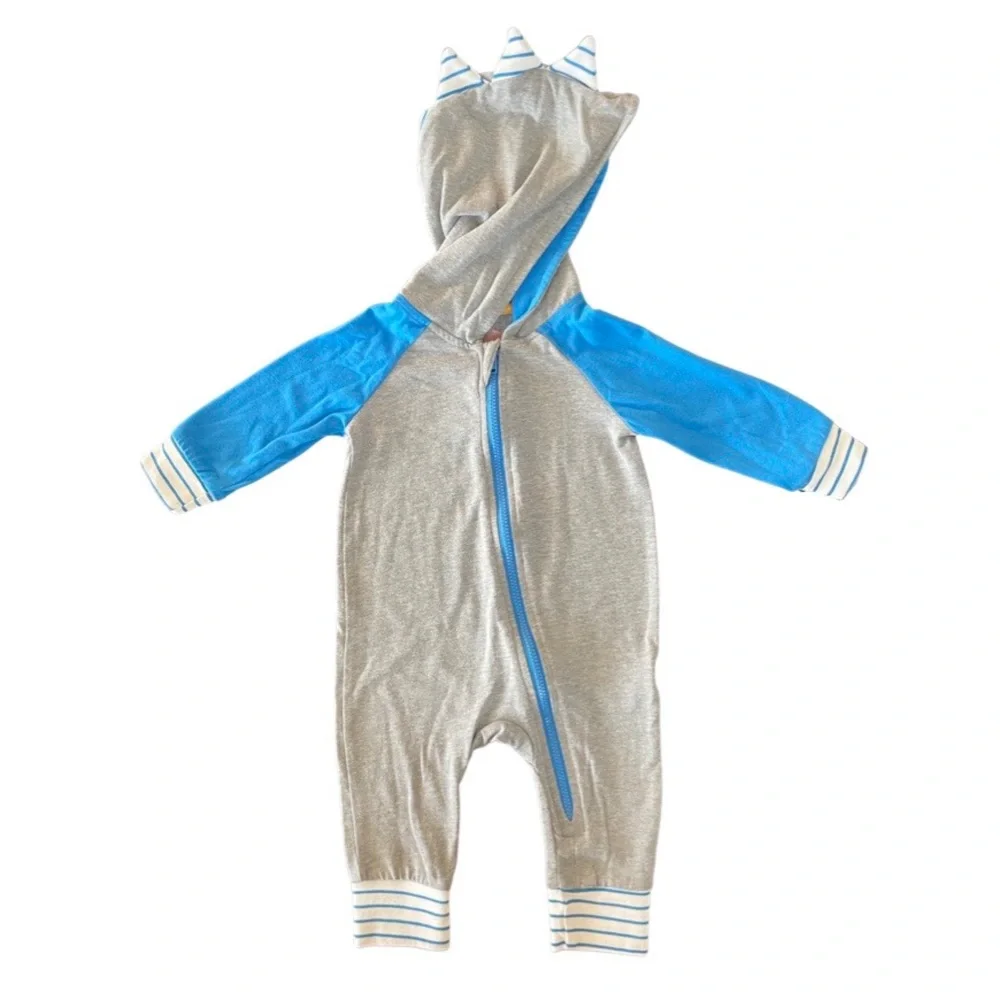 Cat & Jack One Piece, 3-6 Months, Gray/Blue, Zipper